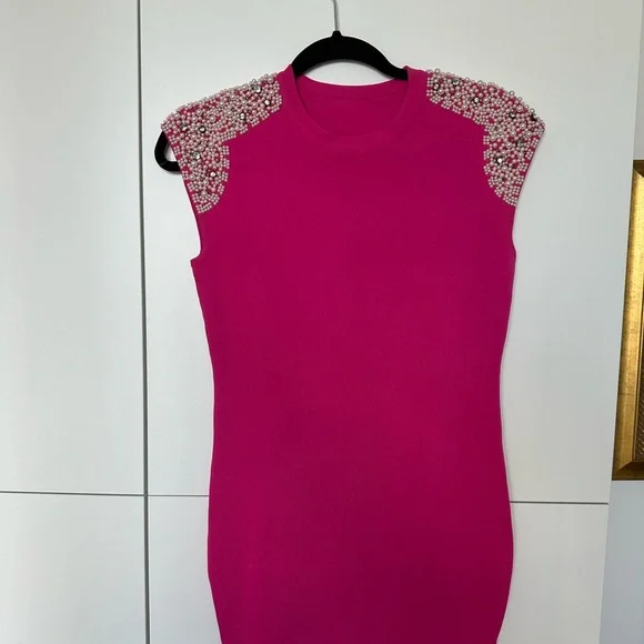 barbie pink mini dress Edikted Women's Barbie Muse Cupped Chiffon Mini Dress